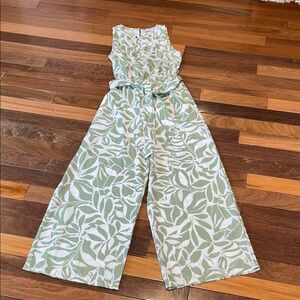 Emma & Michele Green Leaf Print Jumpsuit